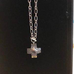 Silpada N0057 Heavy Cross Toggle Necklace 17”